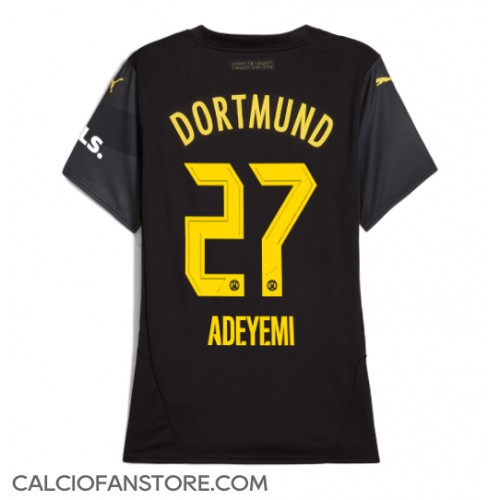 Maglia Calcio Borussia Dortmund Karim Adeyemi #27 Seconda Divisa Donna 2024-25 Manica Corta